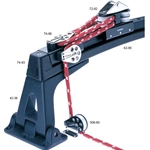 Sailboat and yacht main sail controls including mainsheet travelers, boom vangs, mainsail track systems, boom brakes, feeders and more.