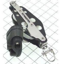 Schaefer Aluminum Fiddle Block with Swivel Shackle, Cam and Becket 1000 lbs 303-85
